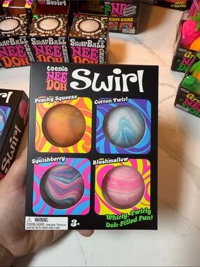 teenie Nee Doh Swirl 4-Pack — Peachy, Cotton, Squishberry & Blushmallow